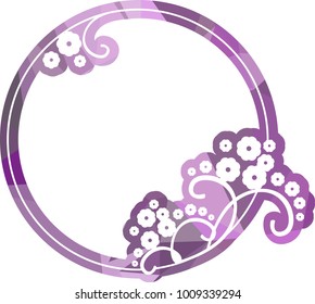 Mosaic frame with abstract flowers silhouettes. Vector clip art