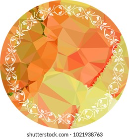 Mosaic frame with abstract flowers silhouettes. Vector clip art