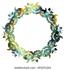 Mosaic frame with Halloween pumpkin silhouette. Vector clip art.