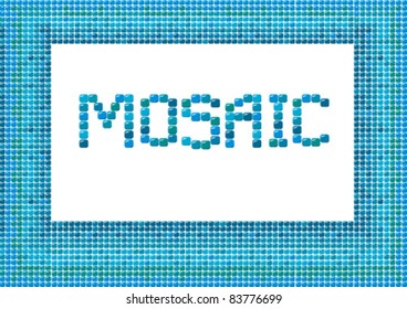 mosaic frame (landscape) on white background