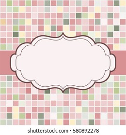 Mosaic frame place for text invitation