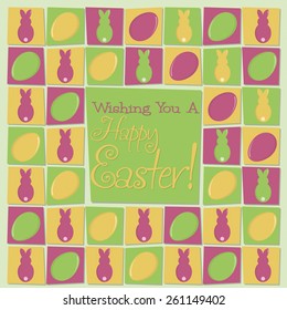 Mosaic funky Easter card in vector format.