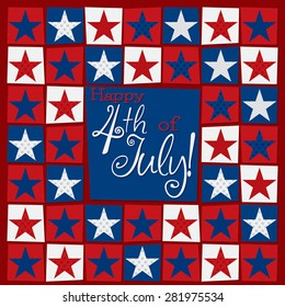 Mosaic funky Independence Day card in vector format.