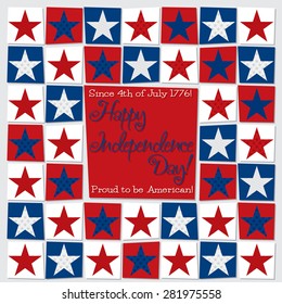 Mosaic funky Independence Day card in vector format.