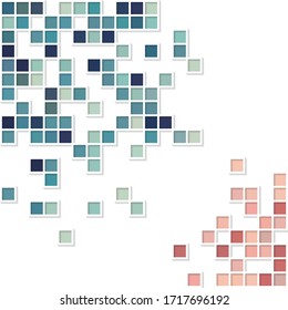 Mosaic geometric background with 3d effect and shadows. Design template can be used for book cover, flyer, poster, or advertising.