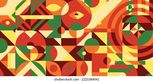 mosaic geometric pattern abstract design vector red orange green and yellow color can be used for cover background EPS10