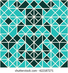 Mosaic geometric pattern. Triangle background