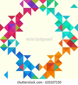 Mosaic geometric pattern. Triangle background.