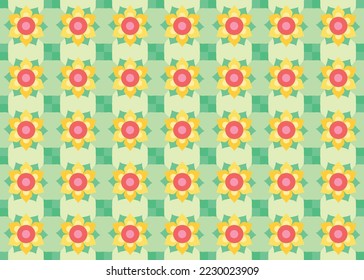 Mosaic geometric shape pattern design, Trendy Vector seamless pattern.Geometry minimalistic artwork poster with simple shape and figure. Abstract vector pattern design
