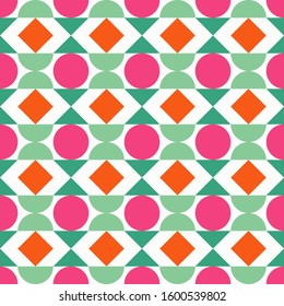 Mosaic of geometric shapes. Ethnic boho seamless background. Tribal pattern. Folk motif. Vector illustration for web design or print.