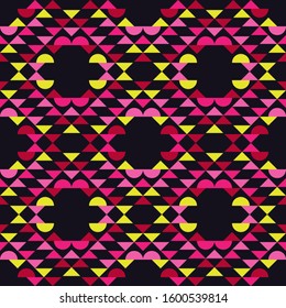 Mosaic of geometric shapes. Ethnic boho seamless background. Tribal pattern. Folk motif. Vector illustration for web design or print.