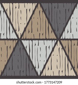 Mosaico con formas geométricas. Geometría. Patrón sin foco. Diseño con eclosión manual. Textil. Ornamento étnico de boho. Ilustración vectorial para diseño web o impresión.