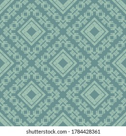 Mosaic with geometric shapes. Geometry. Seamless pattern. Design with manual hatching. Textile. Ethnic boho ornament. Vector illustration for web design or print.