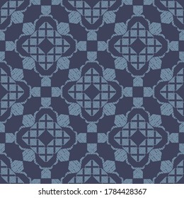 Mosaico con formas geométricas. Geometría. Patrón sin foco. Diseño con eclosión manual. Textil. Ornamento étnico de boho. Ilustración vectorial para diseño web o impresión.