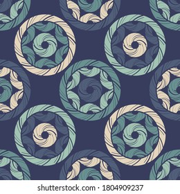 Mosaic with geometric shapes. Seamless background. Design with manual hatching. Textile. Ethnic boho pattern. Vector illustration for web design or print.