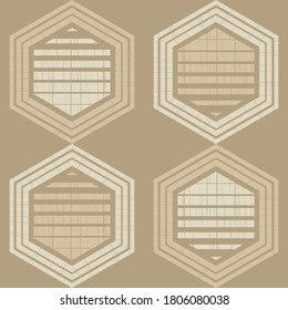 Mosaico con formas geométricas. El fondo es impecable. Diseño con eclosión manual. Textil. Patrón de boho étnico. Ilustración vectorial para diseño web o impresión.