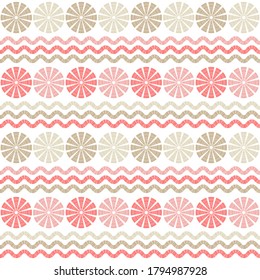 Mosaic with geometric shapes. Seamless pattern. Design with manual hatching. Textile. Ethnic boho ornament. Vector illustration for web design or print.