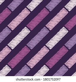 Mosaic with geometric shapes. Seamless pattern. Design with manual hatching. Textile. Ethnic boho ornament. Vector illustration for web design or print.