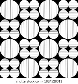Mosaic with geometric shapes. Seamless pattern. Design with manual hatching. Textile. Ethnic boho ornament. Vector illustration for web design or print.
