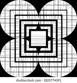 Mosaico con formas geométricas. Patrón sin foco. Diseño con eclosión manual. Textil. Ornamento étnico de boho. Ilustración vectorial para diseño web o impresión.