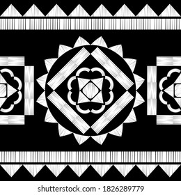 Mosaico con formas geométricas. Patrón sin foco. Diseño con eclosión manual. Textil. Ornamento étnico de boho. Ilustración vectorial para diseño web o impresión.