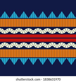 Mosaico con formas geométricas. Patrón sin foco. Diseño con eclosión manual. Textil. Ornamento étnico de boho. Ilustración vectorial para diseño web o impresión.