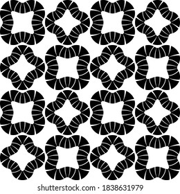 Mosaic with geometric shapes. Seamless pattern. Design with manual hatching. Textile. Ethnic boho ornament. Vector illustration for web design or print.