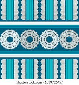 Mosaic with geometric shapes. Seamless pattern. Design with manual hatching. Textile. Ethnic boho ornament. Vector illustration for web design or print.