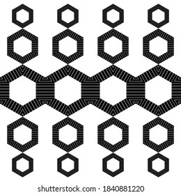 Mosaic with geometric shapes. Seamless pattern. Design with manual hatching. Textile. Ethnic boho ornament. Vector illustration for web design or print.