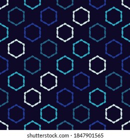 Mosaic with geometric shapes. Seamless pattern. Design with manual hatching. Textile. Ethnic boho ornament. Vector illustration for web design or print.