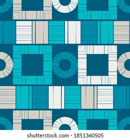 Mosaico con formas geométricas. Patrón sin foco. Diseño con eclosión manual. Textil. Ornamento étnico de boho. Ilustración vectorial para diseño web o impresión.