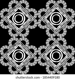 Mosaic with geometric shapes. Seamless pattern. Textile. Ethnic boho ornament. Vector illustration for web design or print.