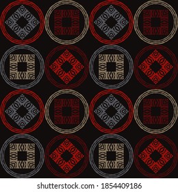 Mosaik mit geometrischen Formen. Nahtloses Muster. Textil. Ethnische Boho-Ornament. Vektorgrafik für Webdesign oder Print.