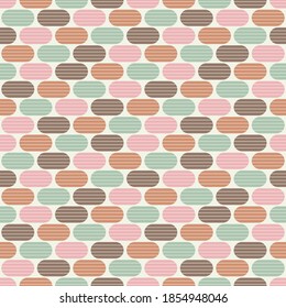 Mosaic with geometric shapes. Seamless pattern. Textile. Ethnic boho ornament. Vector illustration for web design or print.