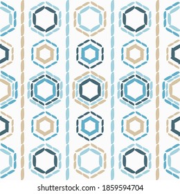 Mosaico con formas geométricas. Patrón sin foco. Diseño con eclosión manual. Textil. Ornamento étnico de boho. Ilustración vectorial para diseño web o impresión.