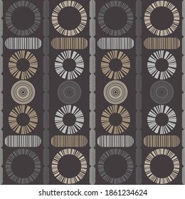 Mosaic with geometric shapes. Seamless pattern. The design of strokes. Textile. Ethnic boho ornament. Vector illustration for web design or print.