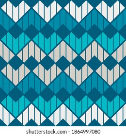 Mosaico con formas geométricas. Patrón sin foco. Diseño con eclosión manual. Textil. Ornamento étnico de boho. Ilustración vectorial para diseño web o impresión.