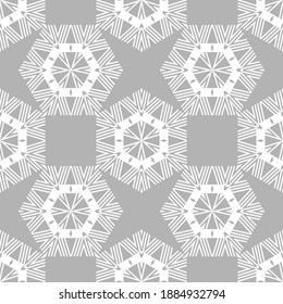Mosaic with geometric shapes. Seamless pattern. Design with manual hatching. Textile. Ethnic boho ornament. Vector illustration for web design or print.