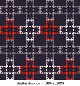 Mosaik mit geometrischen Formen. Nahtloses Muster. Design mit manueller Schraffur. Textil. Ethnische Boho-Ornament. Vektorgrafik für Webdesign oder Print.
