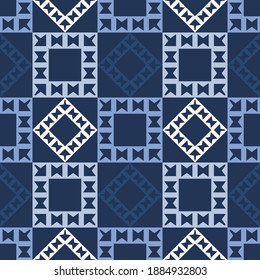 Mosaik mit geometrischen Formen. Nahtloses Muster. Design mit manueller Schraffur. Textil. Ethnische Boho-Ornament. Vektorgrafik für Webdesign oder Print.