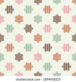 Mosaic with geometric shapes. Seamless pattern. Design with manual hatching. Textile. Ethnic boho ornament. Vector illustration for web design or print.