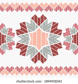 Mosaico con formas geométricas. Patrón sin foco. Diseño con eclosión manual. Textil. Ornamento étnico de boho. Ilustración vectorial para diseño web o impresión.