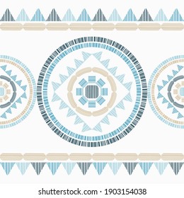 Mosaico con formas geométricas. Patrón sin foco. Diseño con eclosión manual. Textil. Ornamento étnico de boho. Ilustración vectorial para diseño web o impresión.