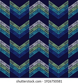 Mosaic with geometric shapes. Seamless pattern. Simple design. Textile. Ethnic boho ornament. Vector illustration for web design or print.
