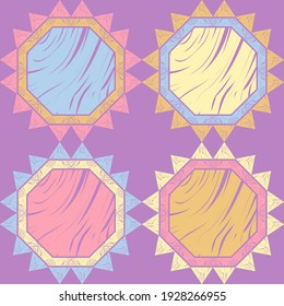 Mosaik mit geometrischen Formen. Nahtloses Muster. Design mit manueller Schraffur. Textil. Ethnische Boho-Ornament. Vektorgrafik für Webdesign oder Print.
