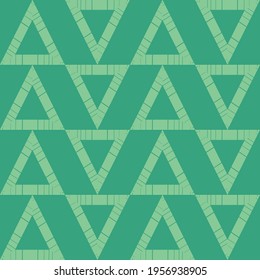 Mosaic with geometric shapes. Seamless pattern. Design with manual hatching. Textile. Ethnic boho ornament. Vector illustration for web design or print.