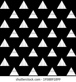 Mosaic with geometric shapes. Seamless pattern. Design with manual hatching. Textile. Ethnic boho ornament. Vector illustration for web design or print.