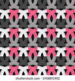 Mosaic with geometric shapes. Seamless pattern. Design with manual hatching. Textile. Ethnic boho ornament. Vector illustration for web design or print.