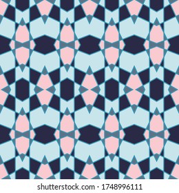 Mosaic geometric vector seamless ornament for interior decor. Lines grid.