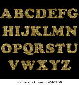 Mosaic Gold English Alphabet
